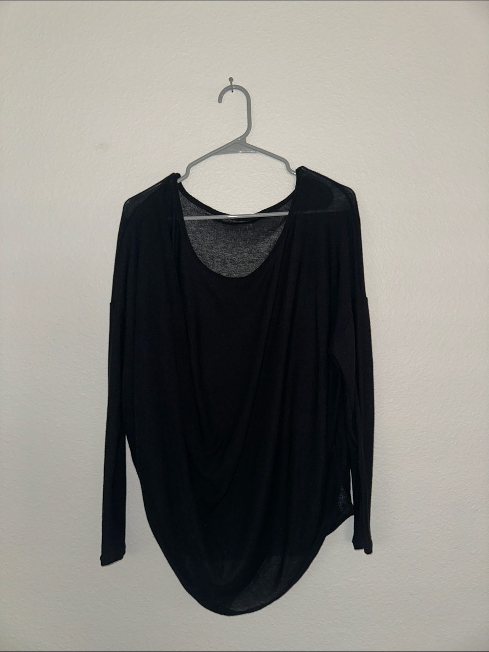We The Free Free People Women’s Black Draped High Low Top Size Large
